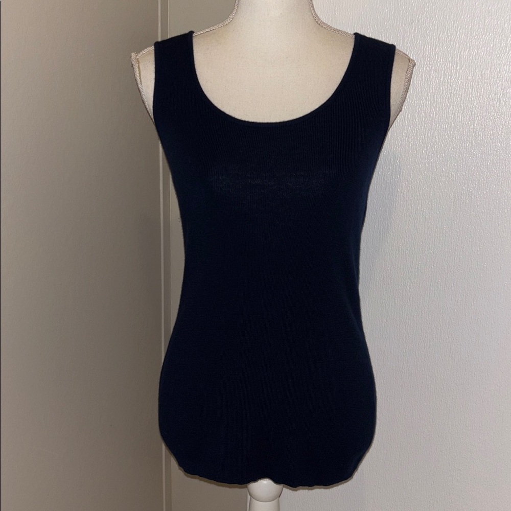 Eileen Fisher 100% Soft Merino Wool Navy Tank Top